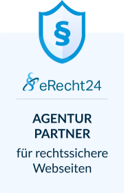 Siegel: eRecht24 Agenturpartner für rechtssichere Webseiten