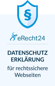 Siegel: eRecht24 Datenschutzerklärung für rechtssichere Webseiten